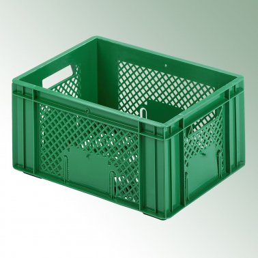Kunststoffkiste 40 x 30 x 19,3 grün, aus Polyethylen (PE-HD) 1