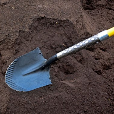 MEYbest HORNETS Spatenschaufel, mit langem Fiberglasstiel, scharfe Grabezahnung