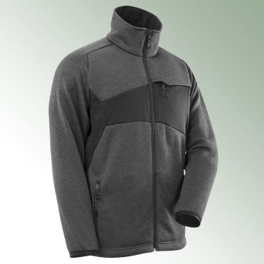 Accelerate stickad tröja med dragkedja, storlek M, mörk antracit/svart