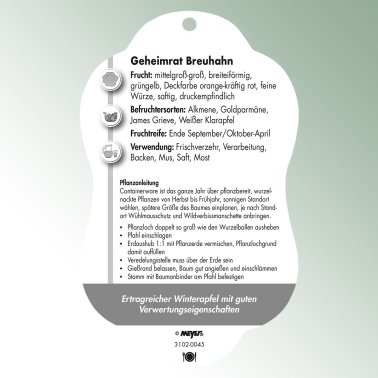 Picture hanging labels Comfort Malus domestica apple Geheimrat Breuhahn