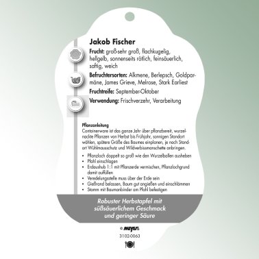 Bild Hängeetiketten Comfort Malus domestica Apfel Jakob Fischer