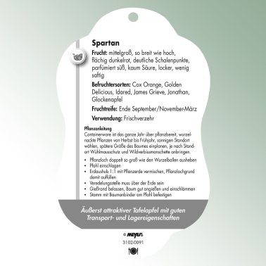Bild Hängeetiketten Comfort Malus domestica Apfel Spartan