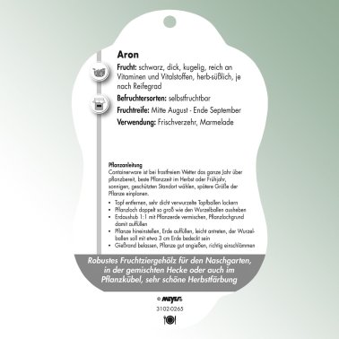 Bild Hängeetiketten Comfort Aronia melanocarpa Apfelbeere Aron