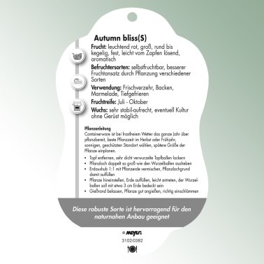 Foto hanglabels Comfort Rubus idaeus framboos Autumn bliss (S)