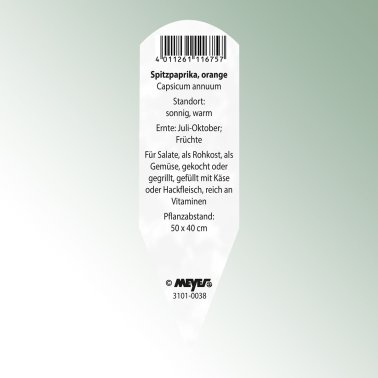 Bild Stecketiketten Favorit Capsicum annuum Spitzpaprika, orange