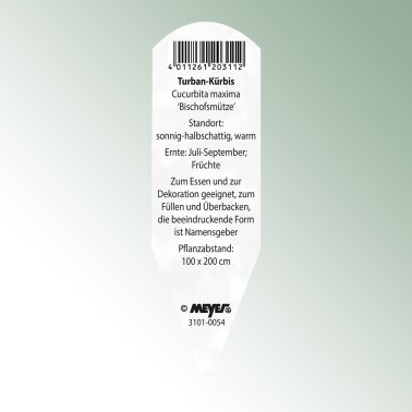 Bild klisteretiketter favorit Cucurbita maxima biskopsmitra turban pumpa