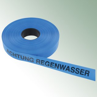 Trassenwarnband, blau Achtung Regenwasser, 40 mm x 250 m