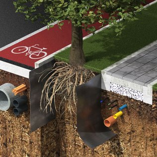 GROWtect Wurzelschutzvlies TB 365, Stärke 0,5 mm, 363 g/m², 1 x 50 m