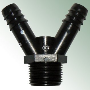Verbinder Y-Stück, 2 x 20 mm x 3/4'' AG für Rohr-Ø 20 mm