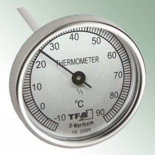 Kompostthermometer 90°C aus Metall, Länge 40 cm