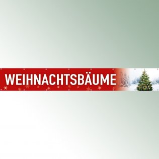 Werbebanner Motiv Weihnachtsbäume 350 x 50 cm